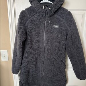 L.L. Bean Charcoal Fleece Hooded Jacket